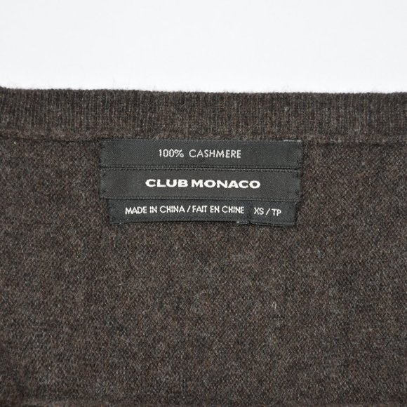 Club Monaco 100% Cashmere Chocolate Brown Sweater - Picture 5 of 7
